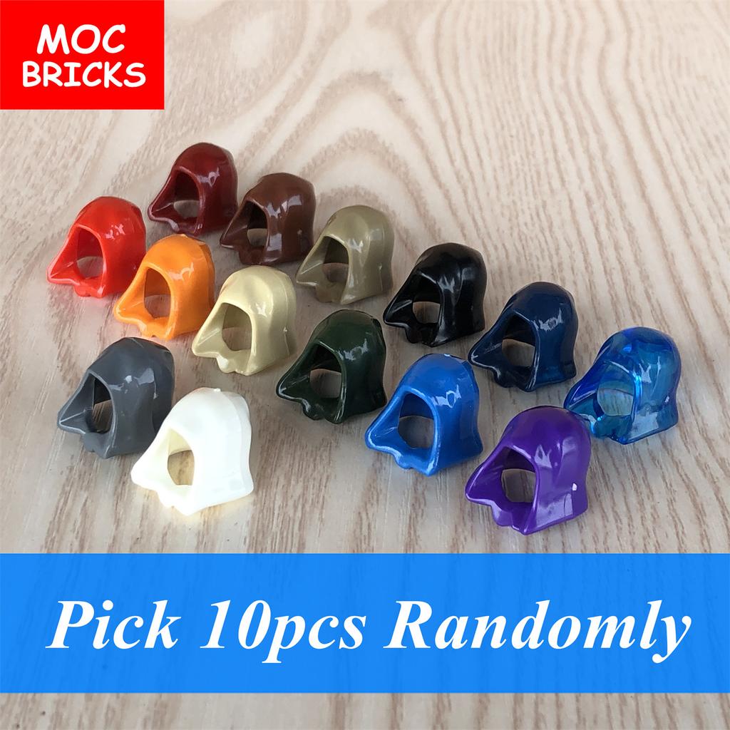 Peças MOC Cabeça Capuz Capacete Abaixado Figura 4cm Corpo Acessório de Roupa 30381 15428 blocos de construção brinquedos presentes para crianças