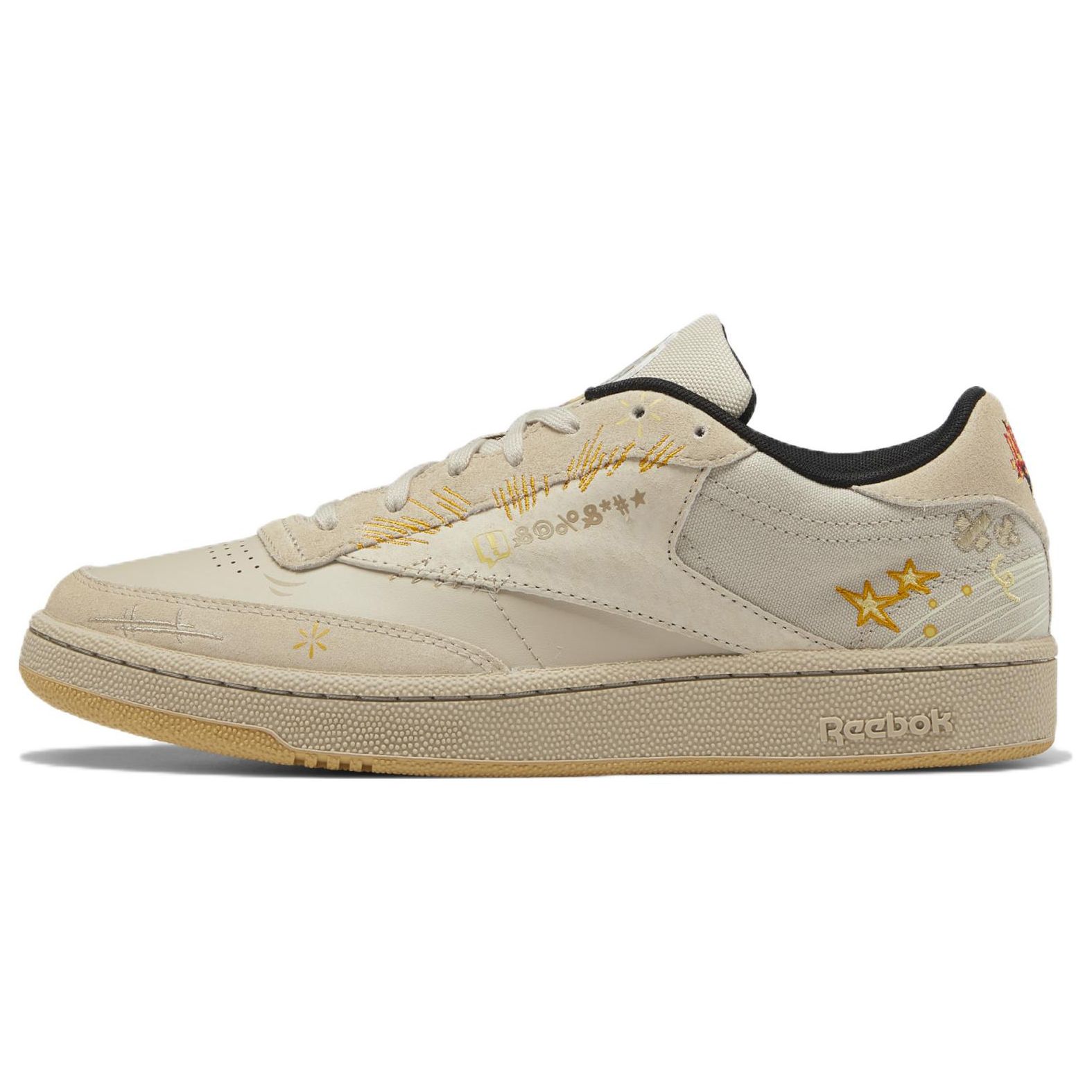 Reebok Club C 85 x Looney Tunes  Props  Unisex Pebble Core Black Bright Ochre Retro Lifestyle Sneakers GY4779 EU 36
