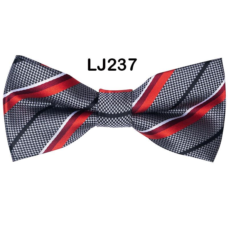New Men'S Bow Business Wedding Party Bow Tie Solid Color Stripe Men'S Wedding