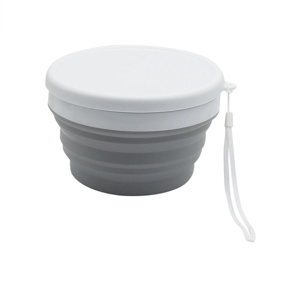 

Многофункциональная силиконовая складная миска для лапши быстрого приготовления, коробка для путешествий на открытом воздухе, деформируемая коробка для бытовых кухонных принадлежностей с крышкой L серый
