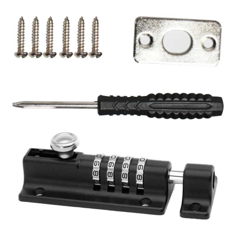 

Multipurpose Secure Digit Code Gate Lockable with Code Home Accessory Sliding Padbolt for Outdoor Protective Daily Use чёрный