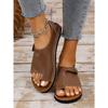 Women's New Plus Size Flat Ankle-Wrap Sandals Buckle Casual Style