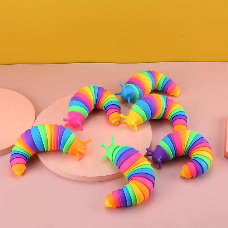 Rainbow Caterpillar Decompression Toy - Educational Slime Snail for Stress Relief