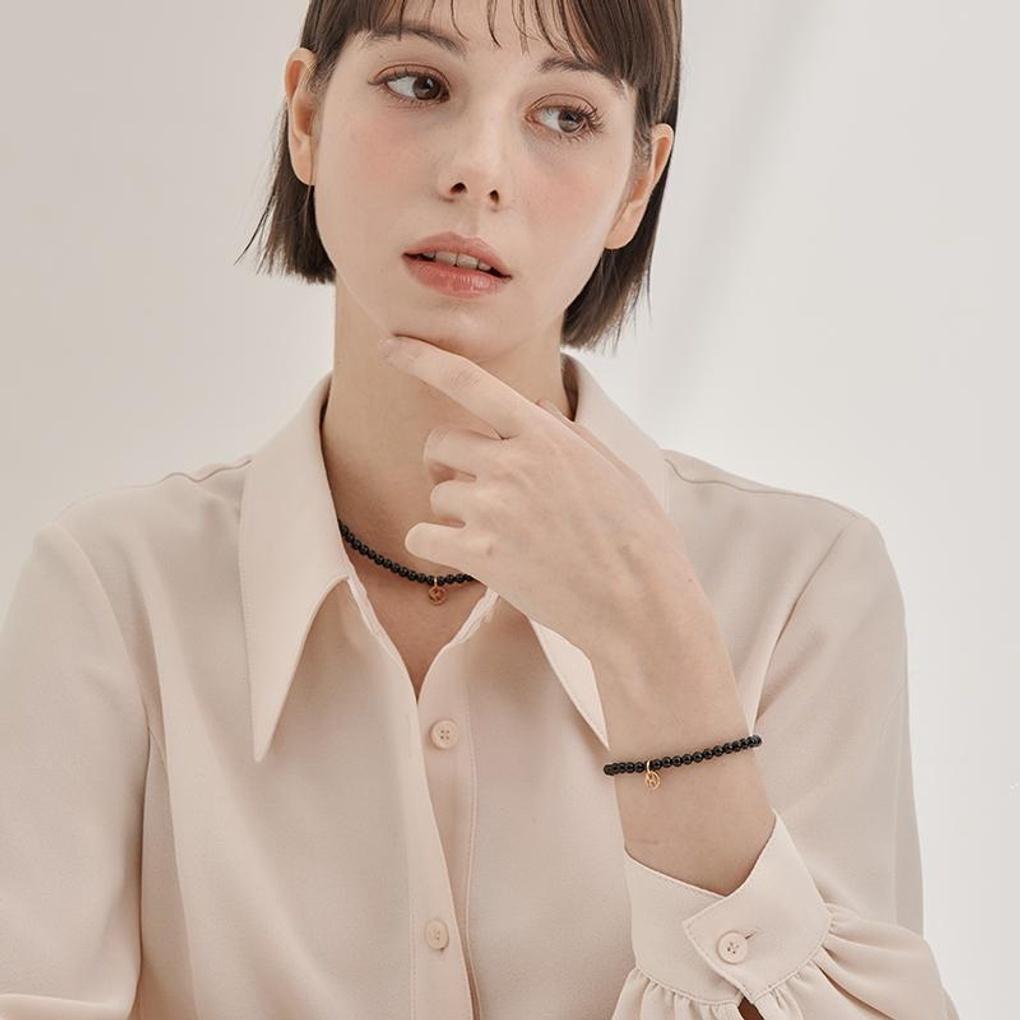 [ELLE Jewelry] Black Onyx Stone Bracelet ELBRBB099