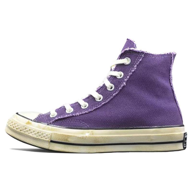 

Converse 1970s Chuck Taylor All Star Distressed Classic Vintage High Top Espadrilles Unisex Purple 37