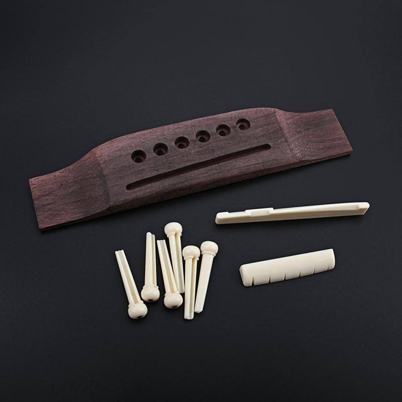 Guitar Wood Acces Rosewood Acoustic Guitar Bridge, Nut,Saddle,End Pin,Pins.