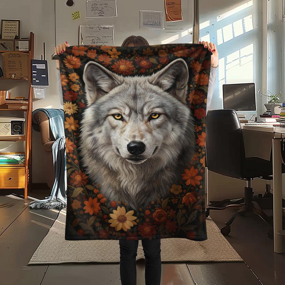 1Pc Classical Beasts Print Flannel Blanket, High quality Comfortable for All Seasons, Home Decor, Warmth and Comfort, Perfect for Christmas Gifts 21