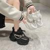 Fashion sponge cake thick bottom breathable mesh single shoes 2025 new color sports leisure tall daddy shoes female INS tide