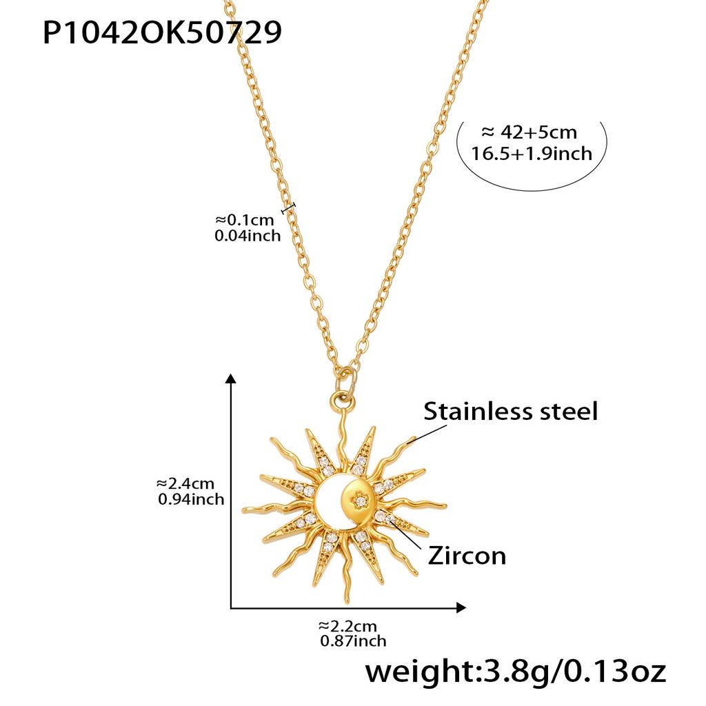 316 Edelstahl Vergoldet Kirschherz Halskette Damen Rot Blau Emaille Seestern Seepferdchen Anhänger Halskette Mode Zirkon