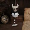 Outdoor Halloween Decoration Jingle Bell Ornament, Gothic Bull Skull/Angel Wings Hanging for Tree, Party Home Decor Decorative