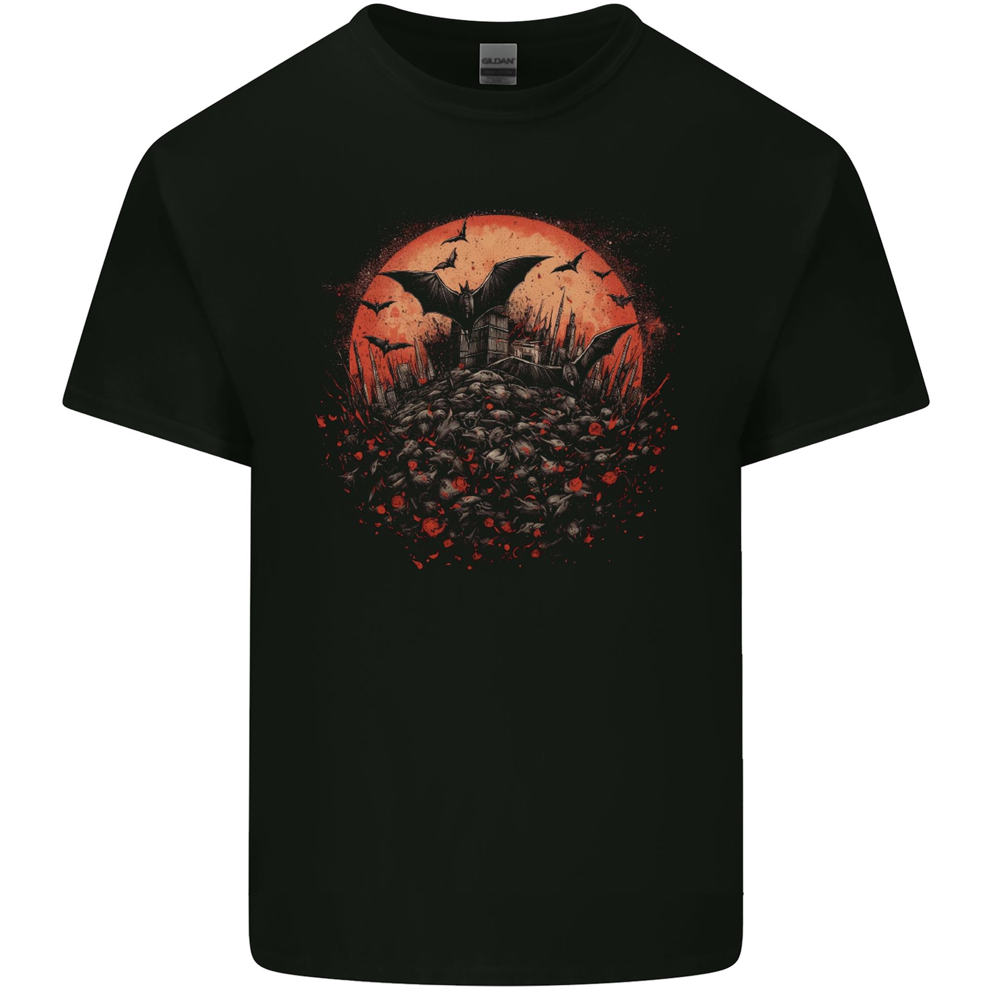Bat Apocalypse Red Moon Halloween Unisexs Light Cotton TShirt S