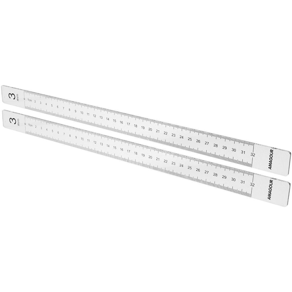 1Pair Thickness Measuring Ruler Dough Rolling Guide Stick for Baking Tools Pastry Cookie Making Acrylic Leveling Ruler Kitchen