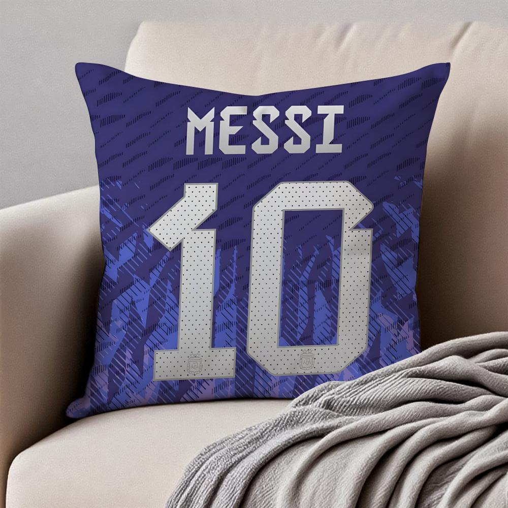 Soccer Athlete LM 10 LLionel MMessi Cushion Cover Pillowcase Antidustmite Invisible Zipper Short Plush Sofa Cushion