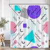 Geometric Abstract Shower Curtains Square Wave Line Triangle Circle Math Bathroom Decorations Modern Bath Curtain With Hooks