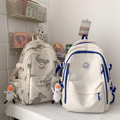 New Schoolbag Women's Campus Large-capacity Couple Backpack High School Student Simple Backpack Tide