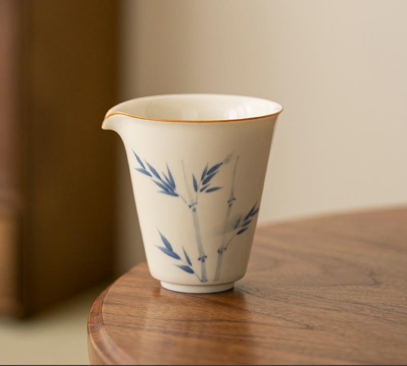 200ml Pure Hand-painted Bamboo  Persimmon Fair Cup Household Handmade Tea Pitcher Traditional Cha Hai Justice Cup for Tea Access
