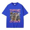 T-shirt con Stampa Grafica Divertente Throat Goat Moda Maschile Oversize Streetwear Unisex Unisex Casual Cotone Puro Alta Qualità Manica Corta