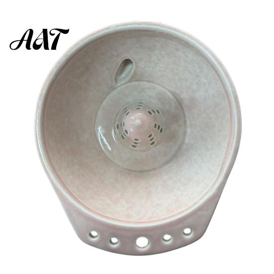 Vegetable Drainer Ceramic Berry Washing Bowl, with Drainage Holes, Fruit Cleaning Modern Kitchen Countertop Organizer Swirl Colander for Strawberries