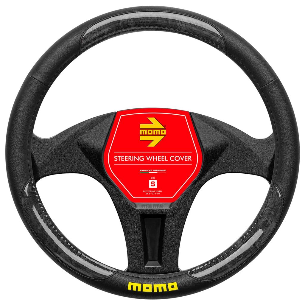 MOMO BRIAR Steering Wheel Size Wood Cover, Italy, Milan, S, Black/Black