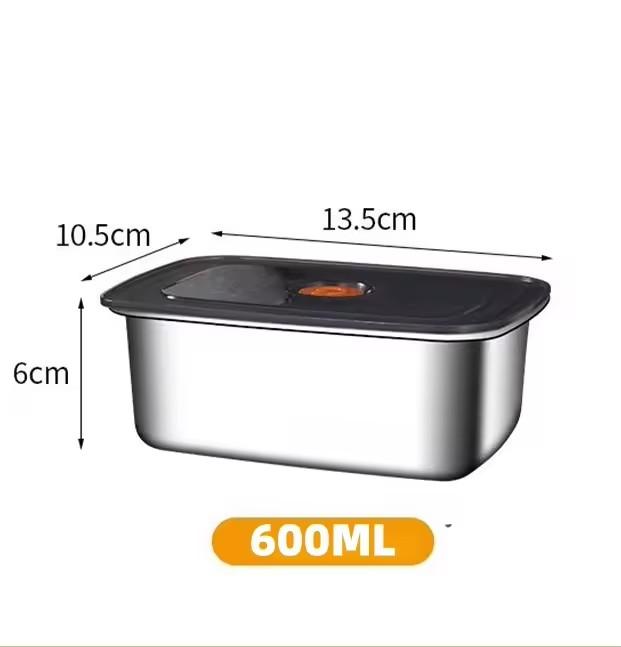 

316 Stainless Steel Crisper Fresh Keeping Box Sealed Leak-proof Bento Fridge Freezer Food Storage Container Camping Lunch Box