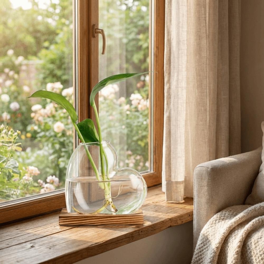 Transparent Hydroponic Glass Vase Decorative Tabletop Plant Vase Mini Terrarium Desktop Decoration