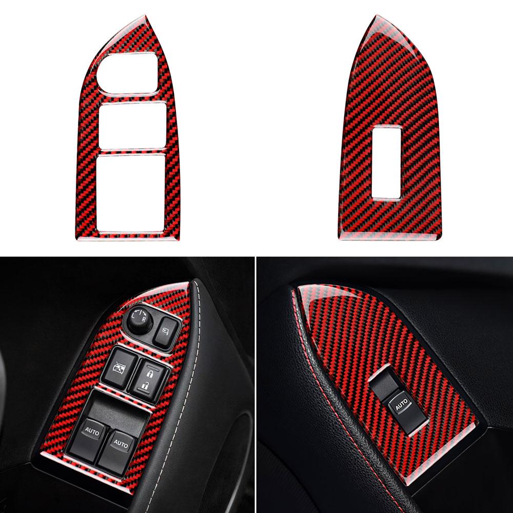 Real Soft Carbon Fiber LHD RHD Sticker for Subaru BRZ  Toyota GT86 2012-2020 Interior Trim Car Window Switch Button Frame Cover