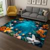 Beach Conch Starfish Seascape Carpet Rug for Bedroom Living Room Sofa Doormat Home Kitchen Decor,Kid Game Area Rug Non-slip Mat