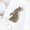 Brooch Pin Cat Shape Retro Style Distressed Badge Wear-Resistant Rust-Proof Suit Lapel Badge Clothing Decoration