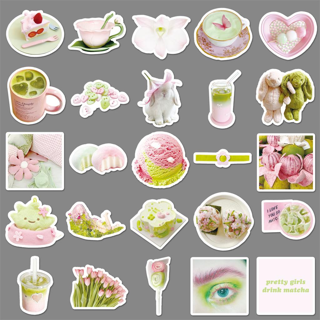 51 Pink Green Ins Wind Graffiti Stickers Small Fresh Ins Wind Guka Decorative Mobile Phone Case Water Cup Stickers
