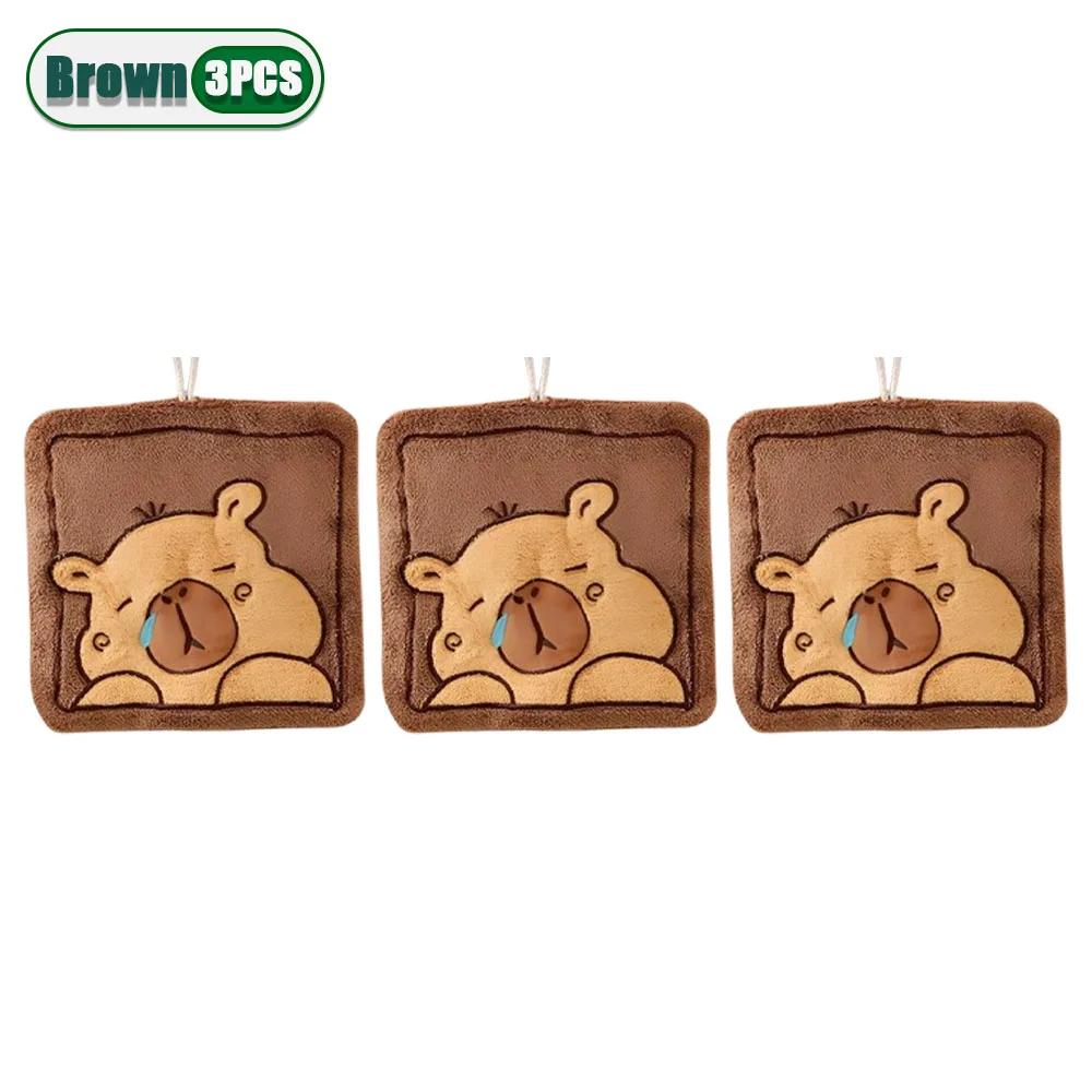 1-20PCS Cute Hanging Capybara Hand Towel Absorbent Lint-free Kitchen Towel Bathroom Hand Towel Children's Wash Handkerchief