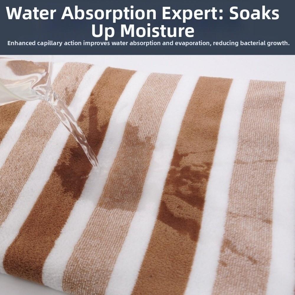 Durable Quick Drying Bath Towel Water Absorption Thickened Face Towel Non Shedding Striped Pattern Hand Towel Men and Women