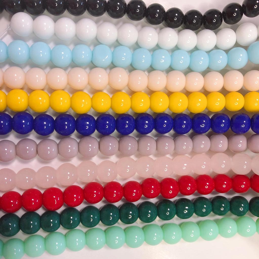 8mm Glossy Porcelain Crystal Beads for Handmade DIY Earrings & Bracelets