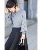 Elegant Lace Patchwork Lantern Sleeve Sweater for Women - Spring/Autumn Knit Pullover