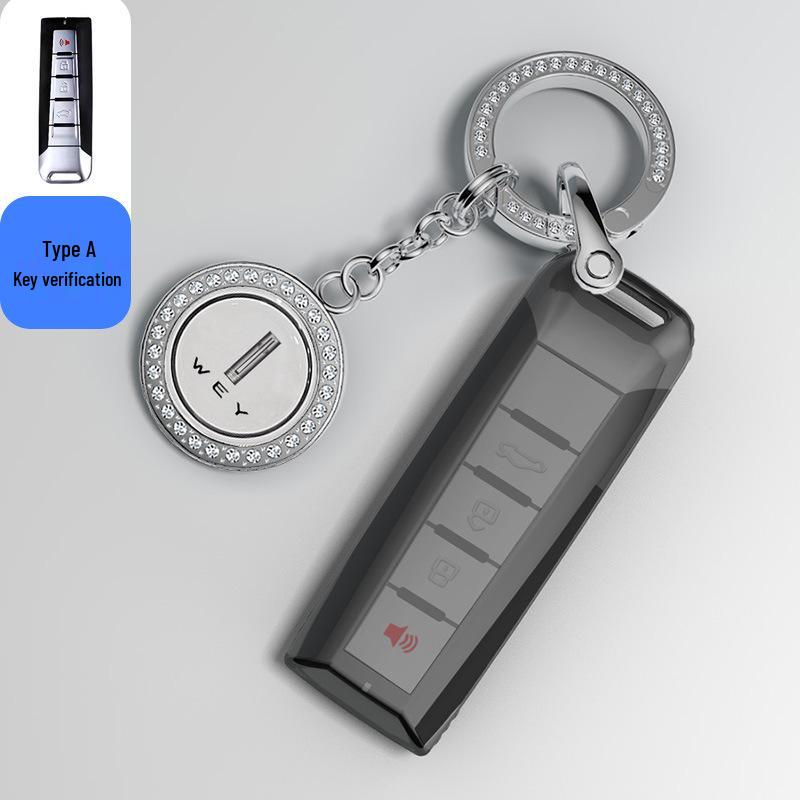 Modrý kryt klíče Blue Mountain pro modely Great Wall Wey Mocha a Latte 2023 - Taška na klíč od vozu s novou energií a přezka