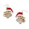 Christmas Puppy Paw Dangle Earrings - Women's New Cute Style