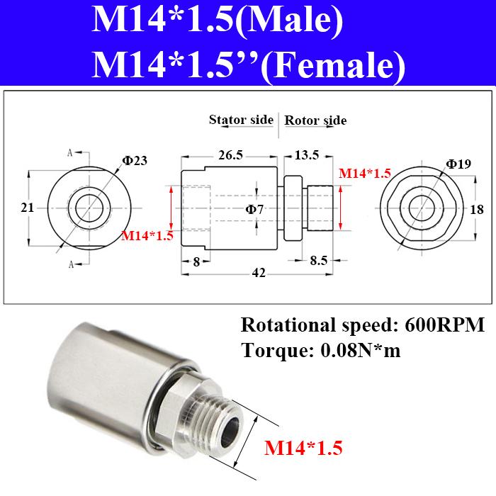 304 Stainless Steel Single Channel Connector 360° Rotating Universal Pneumatic Rotary Joint Male Thread Anti-Winding