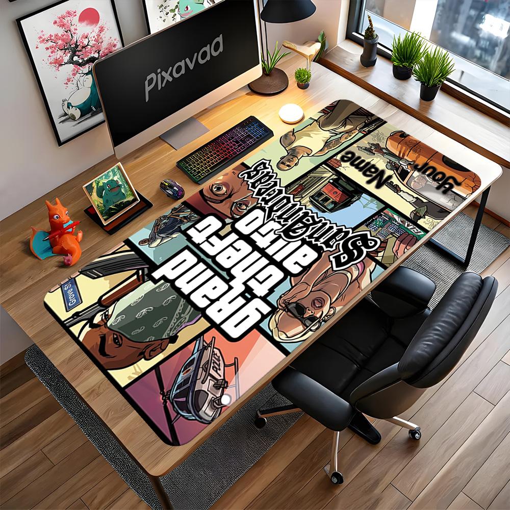 Grand Theft Auto Customized Name Mouse Pad Gaming Laptop Mouse Pad Office Mouse Mats Non-Slip Rubber Bottom Computer Decor Item Office Use