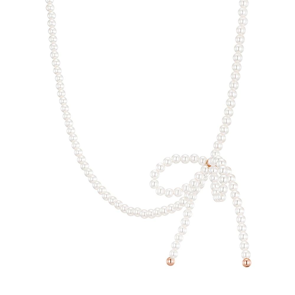 Mariel Ribbon Pearl Bead Necklace (Jjljni4Bs356Sr420)