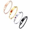 Free Personalized Medical Alert ID Bracelets for Women Men Engraving Anti Allergy Stainless Steel Cuff Bangle Custom Jewelry
