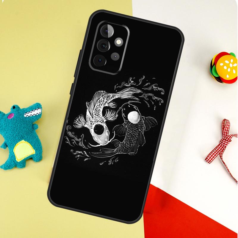Koi Fish Yin Yang Art For Samsung Galaxy A55 A35 A15 A54 A34 A14 A53 A33 A13 A05 A06 A16 A22 A32 A52 Phone Case
