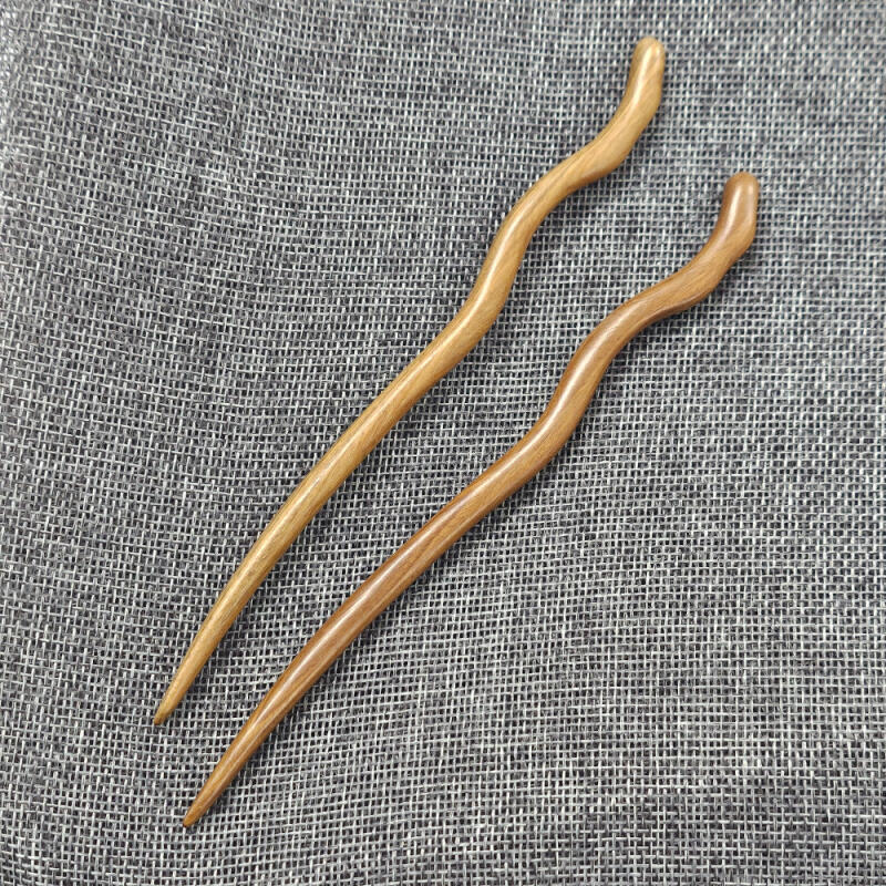 High-end handmade green pine wave updo hairpin