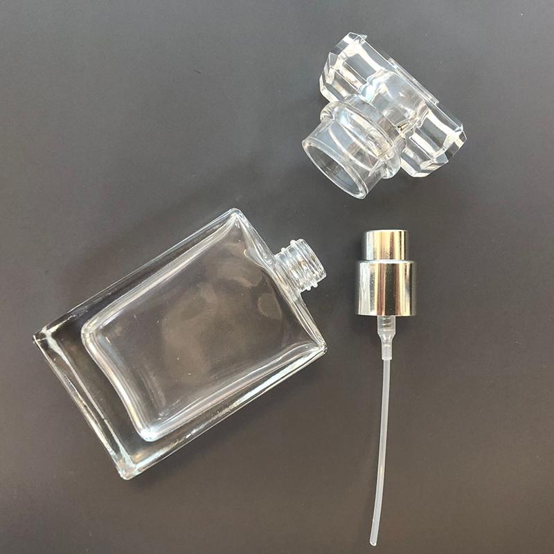 1pcs Perfume Bottle Bottling 30ml Portable Travel Pressed Spray Bottle Black Transparent Glass Empty Bottle