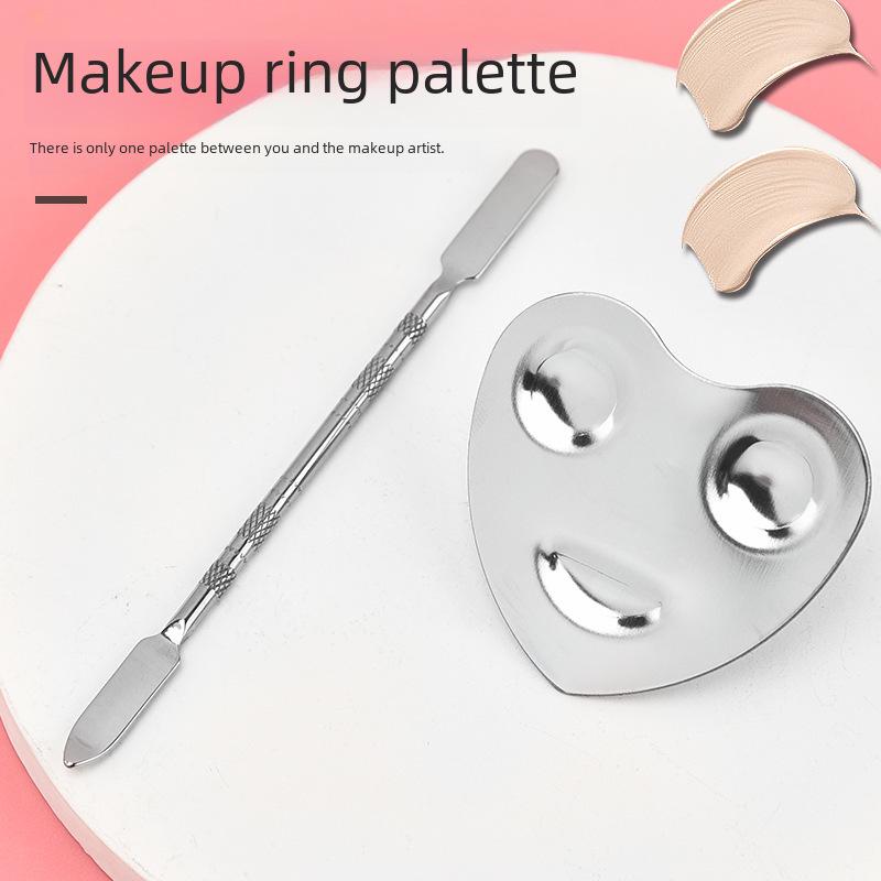 Stainless Steel Nail & Makeup Ring Palette Set