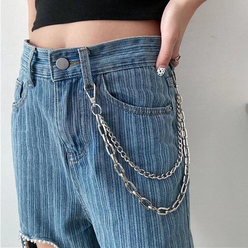 Cross-Border Double-Layer Punk Hip-Hop Waist Chain for Men