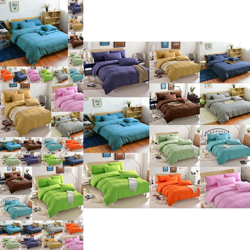 Luxuriously Soft Bedding Set With Pure Color Duvet Cover And Pillowcases