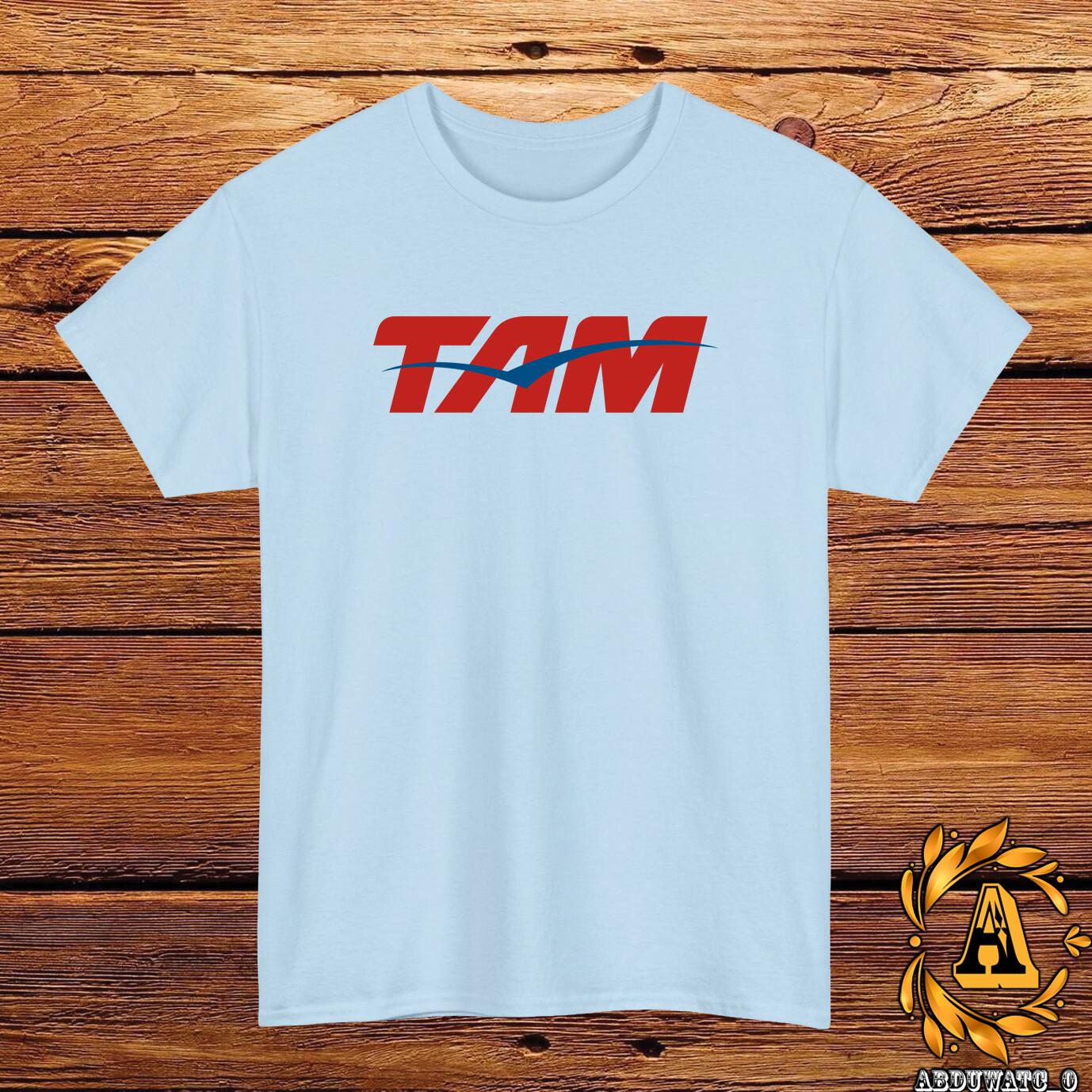 New TAM Airlines Vintage LOGO T-Shirt Black Grey White Navy Red Light Blue XL