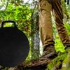 JHQ Multi Genuine for Direct Flame Use Only Compatible with Induction Suitable for Kitchen and Outdoor Frying Pan Flat Includes Gray Oven Mitts and