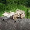 3D Puzzle Diy Wooden Toy Bulldozer Assembly Model Adult Birthday Halloween Christmas Gift