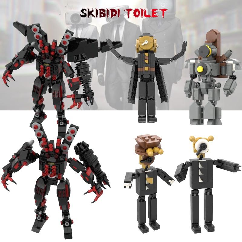Moc Skibidi Toilet Clock Man Vs Surveillance Man Building Brick Toy Abs Plastic Diy 200-400 Pieces