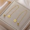 Teamer Je Star of David Hexagram Long Dangle Earrings for Women Girls Stainless Steel Earrings Amulet Vintage Jewelry Gift
